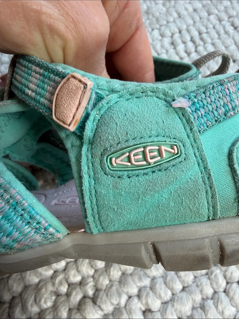 Keen Kids Teal Sandals with Pink Accents